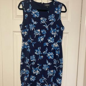 Lands End Ponte Dress Navy Blue Size 12 (with pockets!)